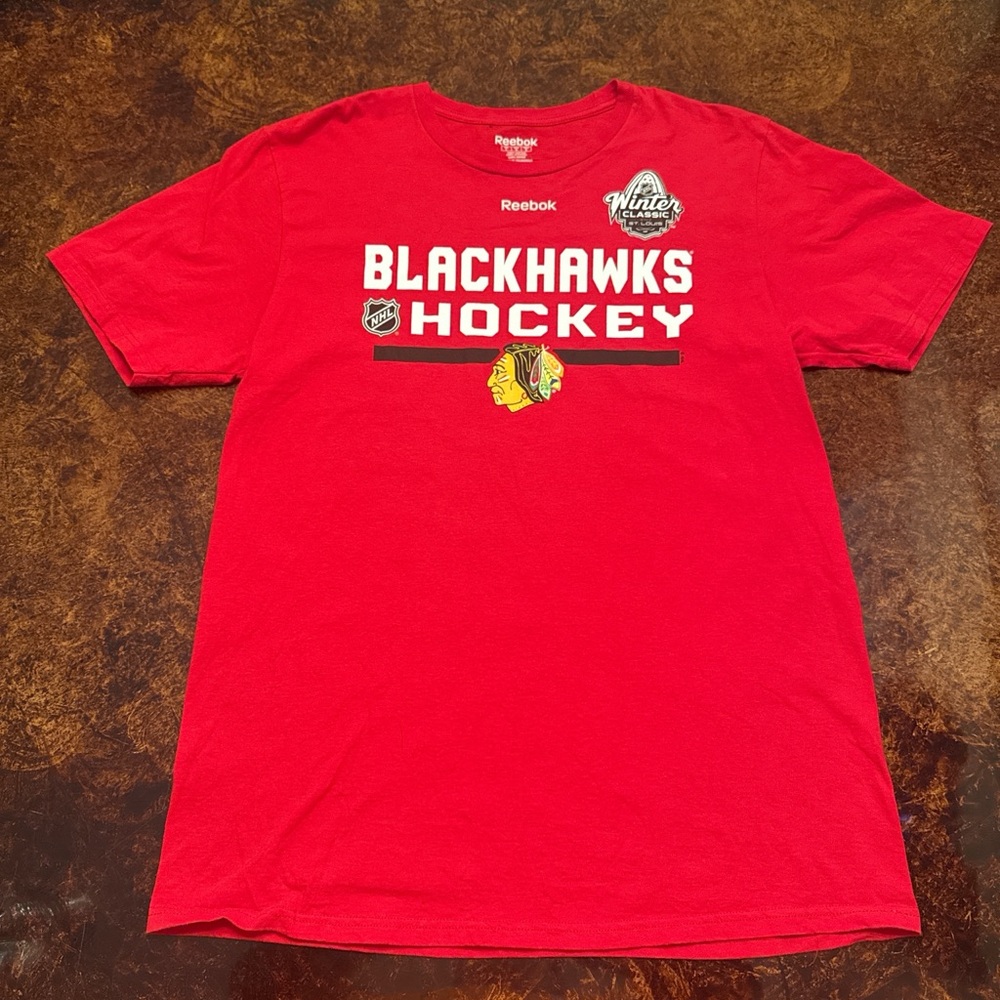 Reebok Red Blackhawks Hockey Tee